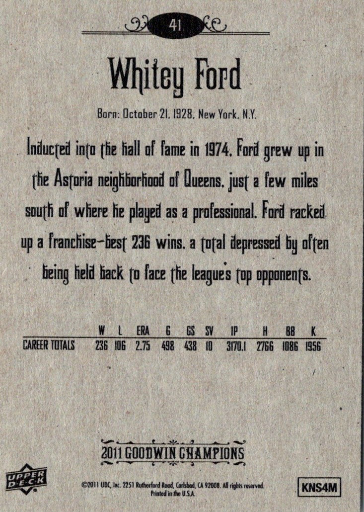 2011 Upper Deck Whitey Ford