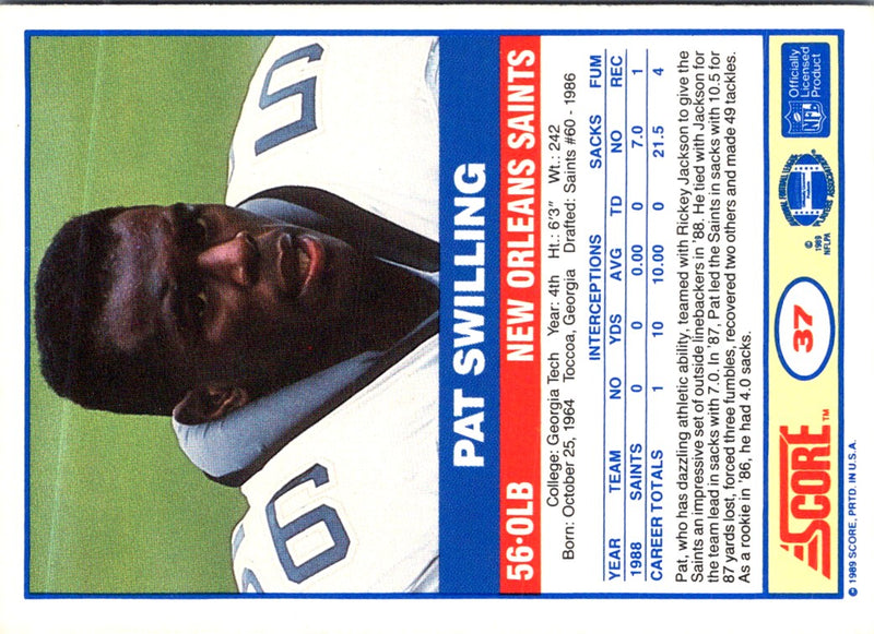 1989 Score Pat Swilling