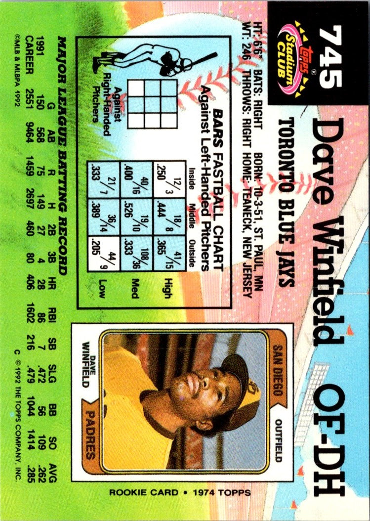 1992 Stadium Club Dave Winfield