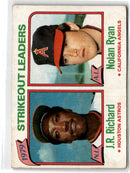 1980 Topps 1979 Strikeout Leaders - J.R. Richard/Nolan Ryan