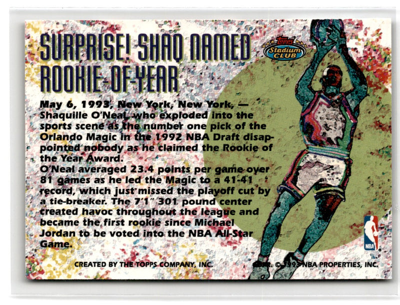 1993 Topps Stadium Club Shaquille O'Neal