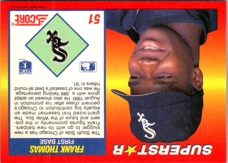 1992 Score 100 Superstars Frank Thomas