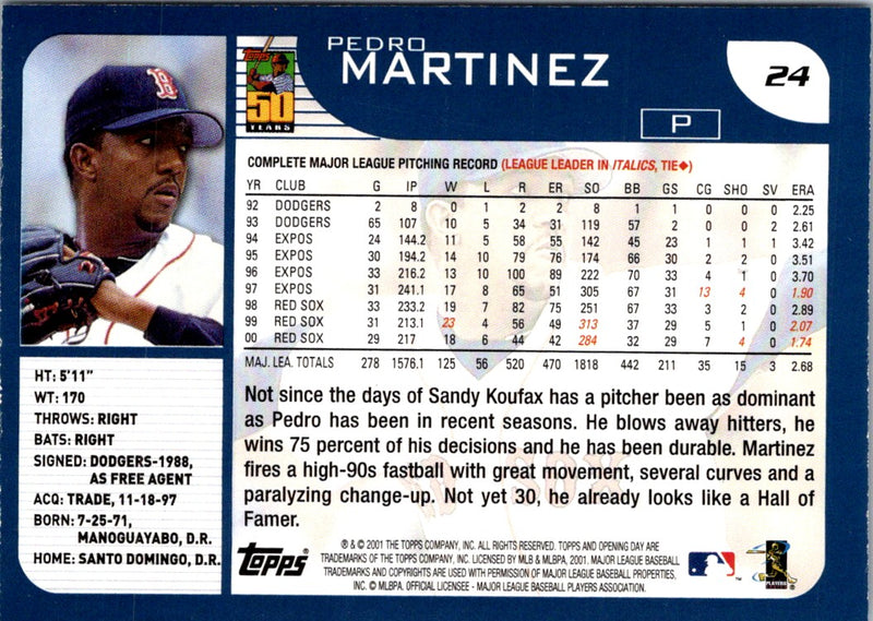 2001 Topps Opening Day Pedro Martinez