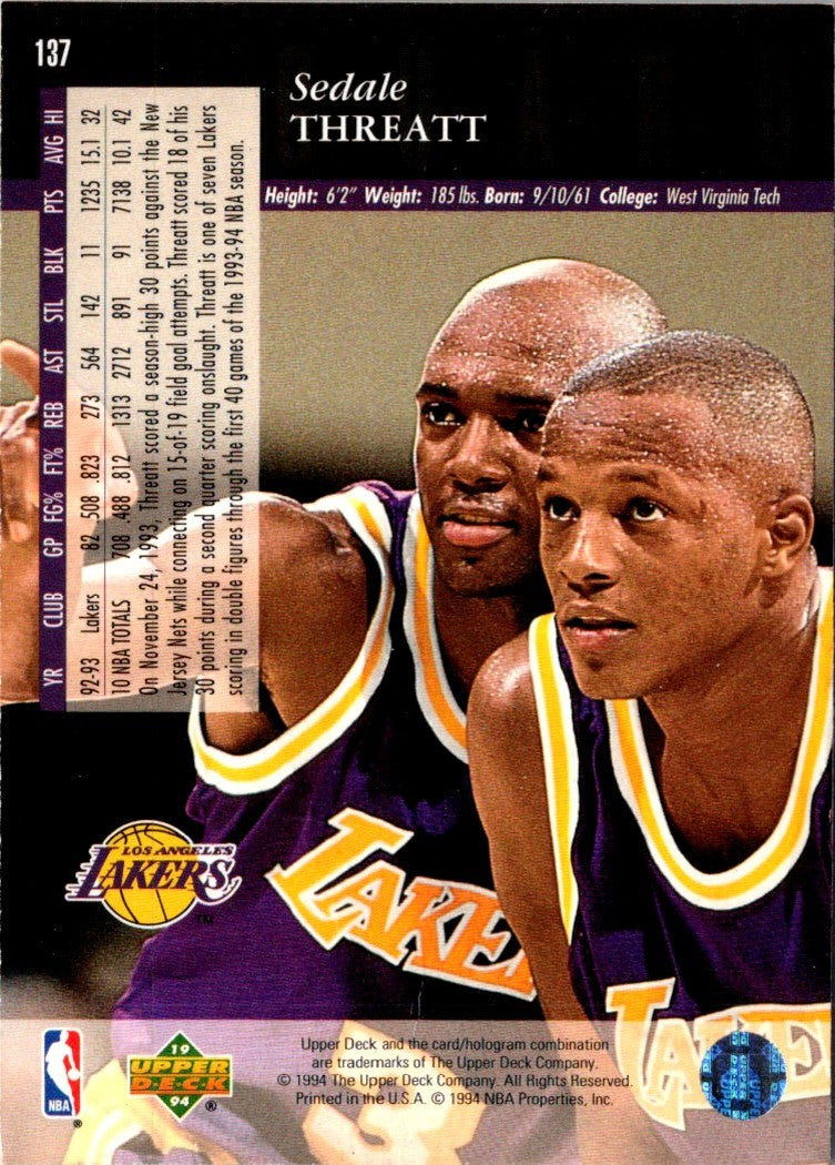 1993 Upper Deck Special Edition Sedale Threatt