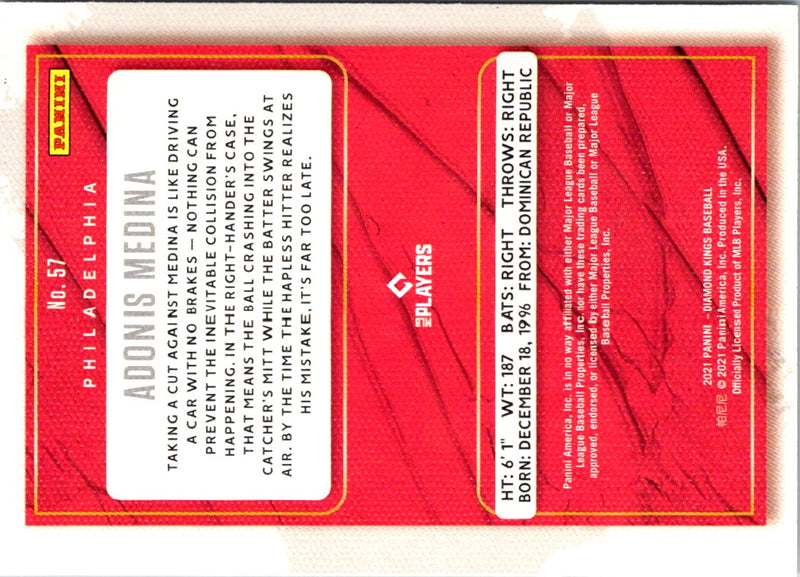 2021 Panini Diamond Kings Red Frame Adonis Medina