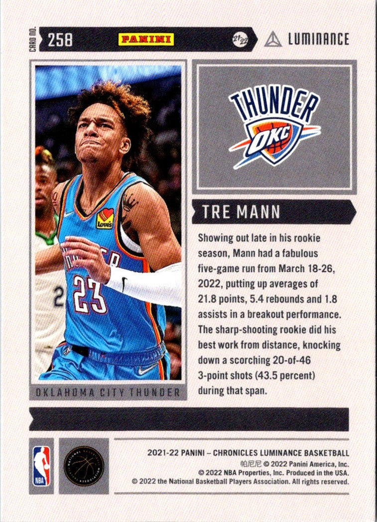 2021 Panini Chronicles Tre Mann