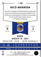 2020 Panini Chronicles Nico Mannion #112 Rookie
