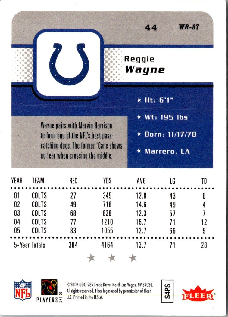 2006 Fleer Reggie Wayne