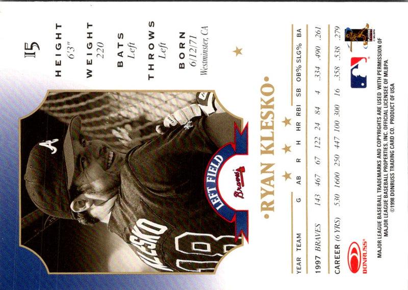 1998 Leaf Ryan Klesko