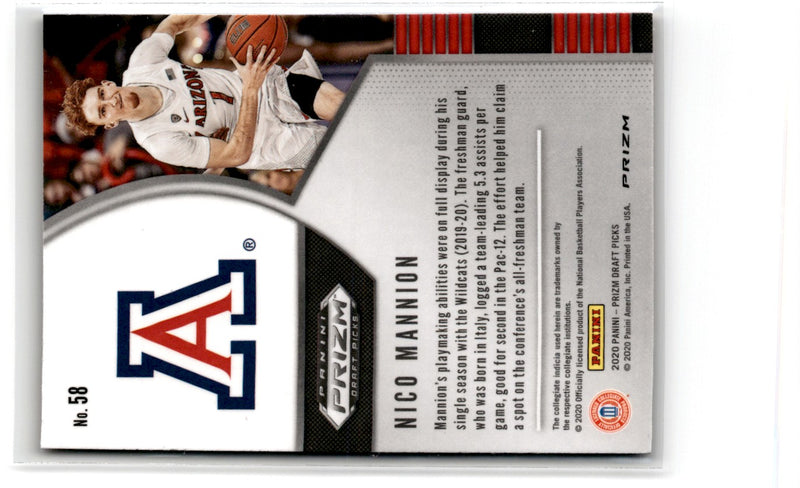 2020 Panini Prizm Draft Picks Collegiate Red Nico Mannion