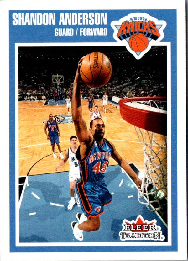 2002 Fleer Tradition Shandon Anderson #107