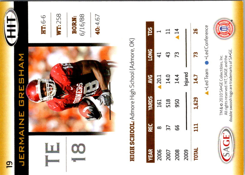 2010 SAGE HIT Jermaine Gresham