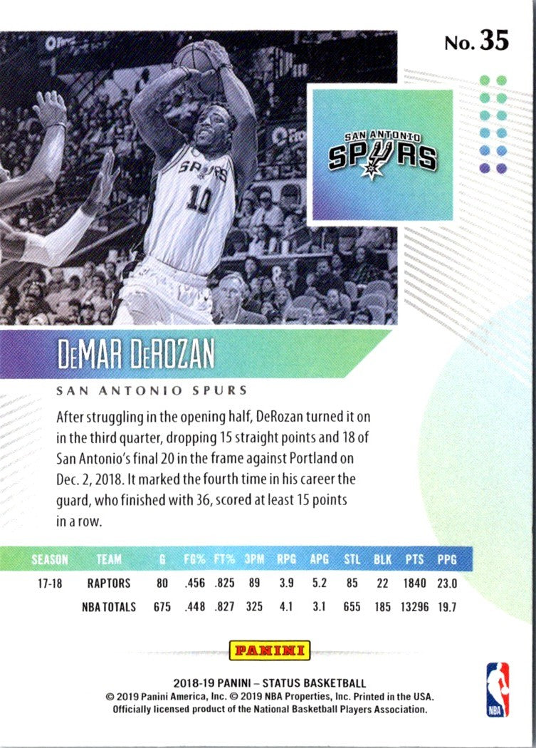 2019 Panini Certified DeMar DeRozan