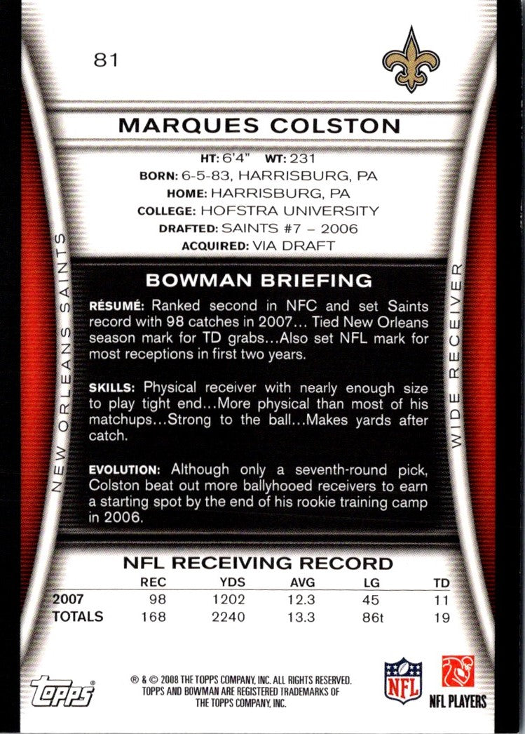 2008 Bowman Marques Colston