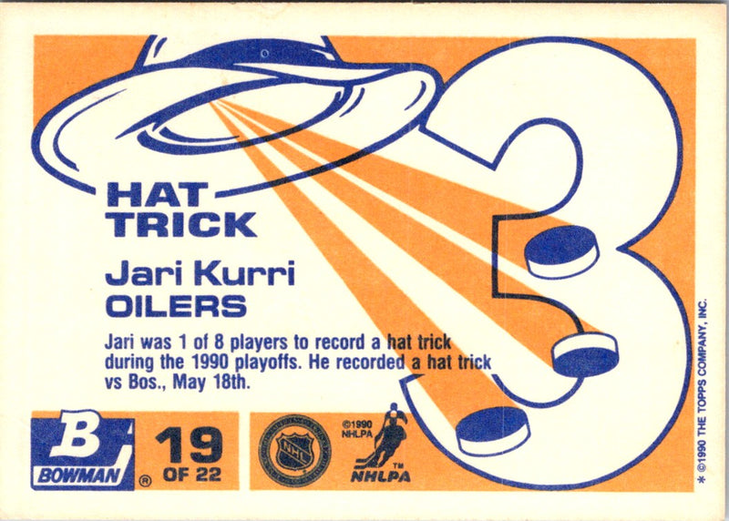 1990 Bowman Hat Tricks Jari Kurri