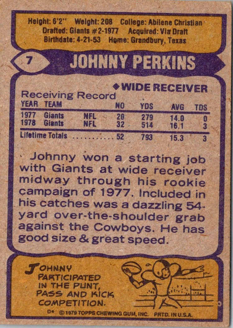 1979 Topps Johnny Perkins