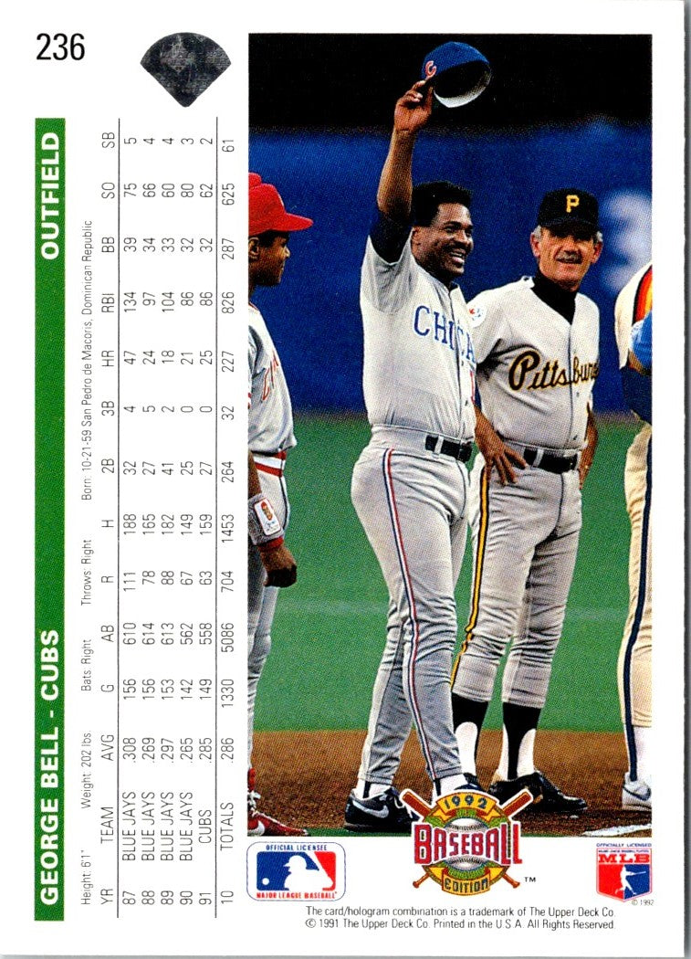 1992 Upper Deck Gold Hologram George Bell