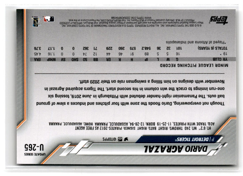 2020 Topps Update Dario Agrazal