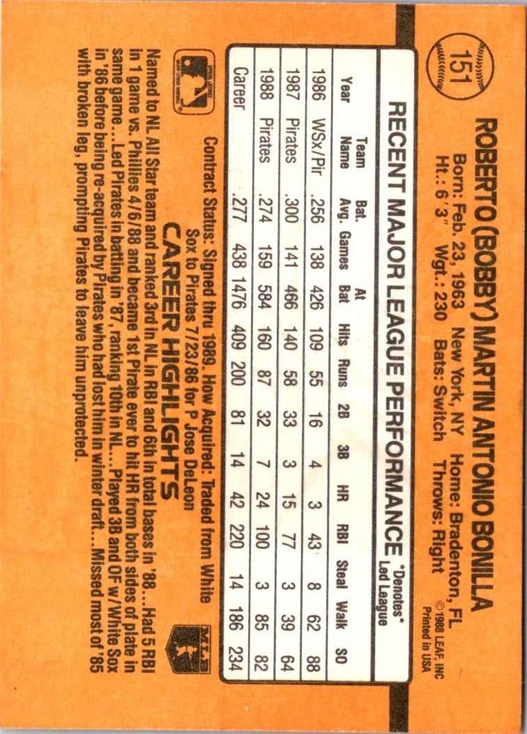 1989 Donruss Bobby Bonilla