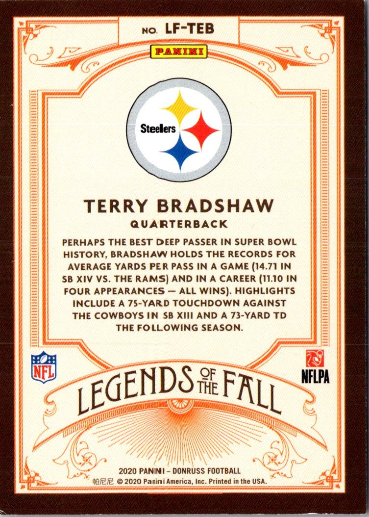 2020 Donruss Legends of the Fall Red Terry Bradshaw