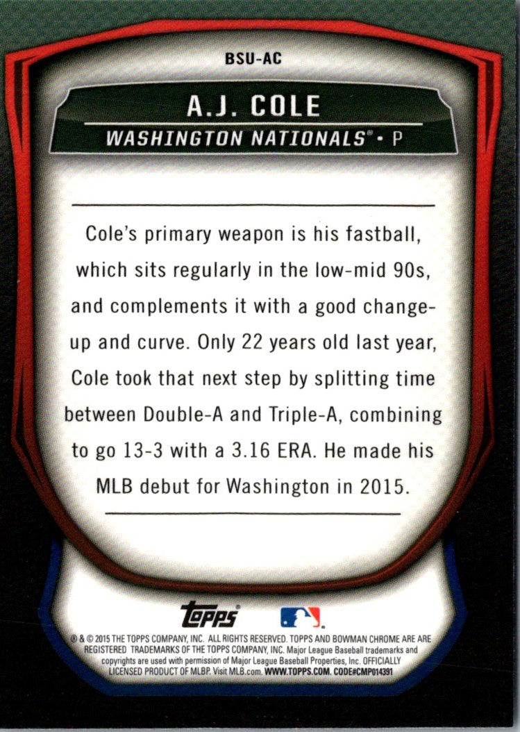 2015 Bowman Chrome Scouts Update A.J. Cole