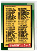 1990 Topps Tiffany Checklist