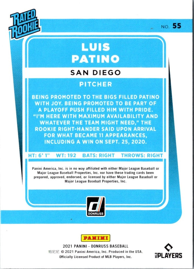 2021 Donruss Luis Patino