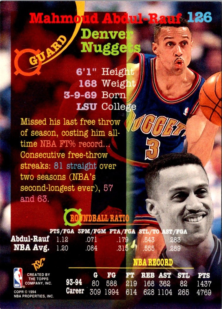 1994 Stadium Club Mahmoud Abdul-Rauf