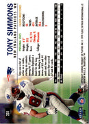 1999 Fleer Tradition Tony Simmons