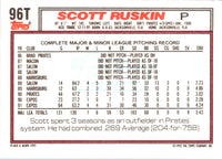 1992 Topps Traded Scott Ruskin #96T
