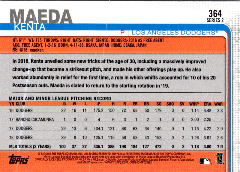 2019 Topps Kenta Maeda