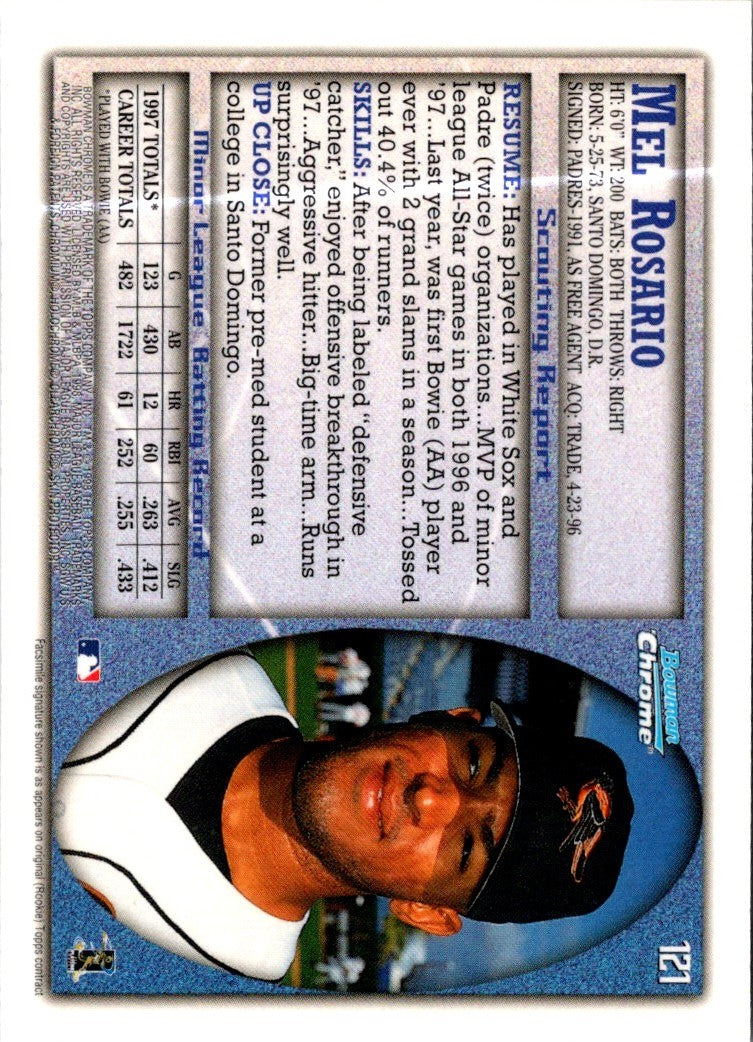 1998 Bowman Chrome Mel Rosario