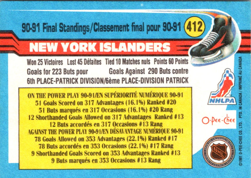 1991 O-Pee-Chee New York Islanders