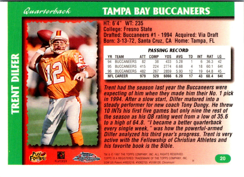 1997 Topps Chrome Trent Dilfer