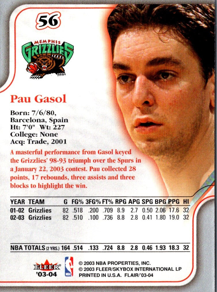 2003 Flair Pau Gasol