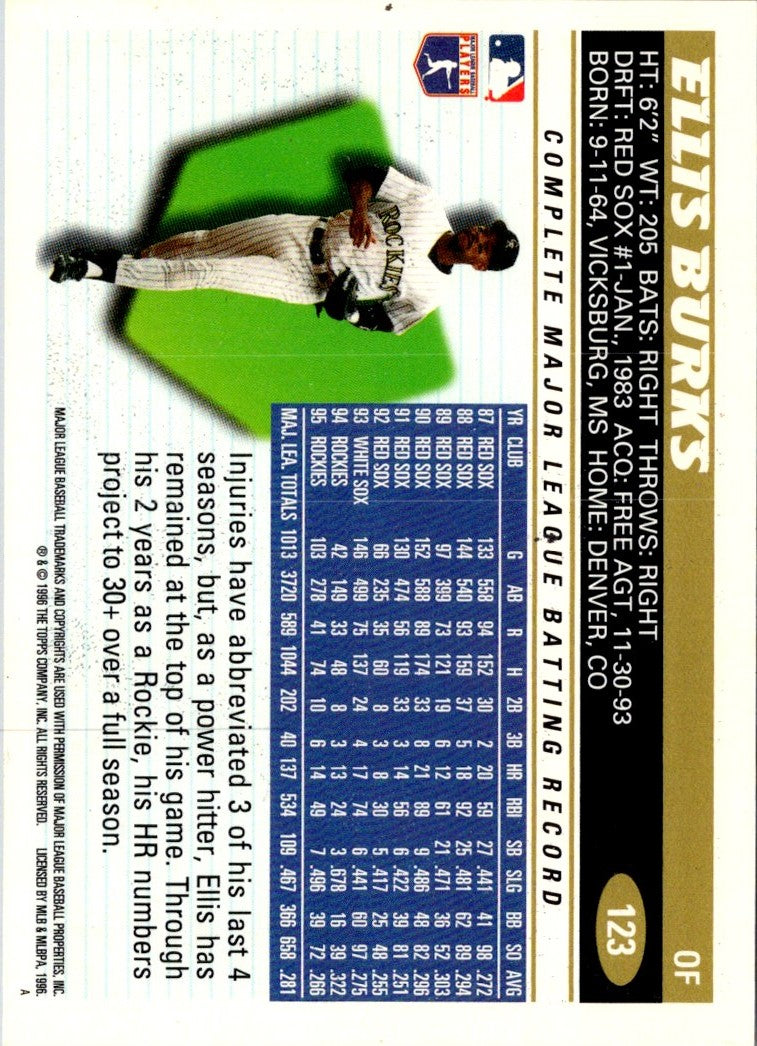 1996 Topps Ellis Burks