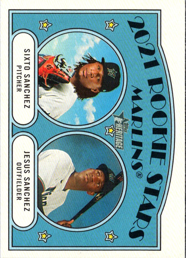 2021 Topps Heritage 2021 Rookie Stars - Marlins - Sixto Sanchez/Jesus Sanchez #15