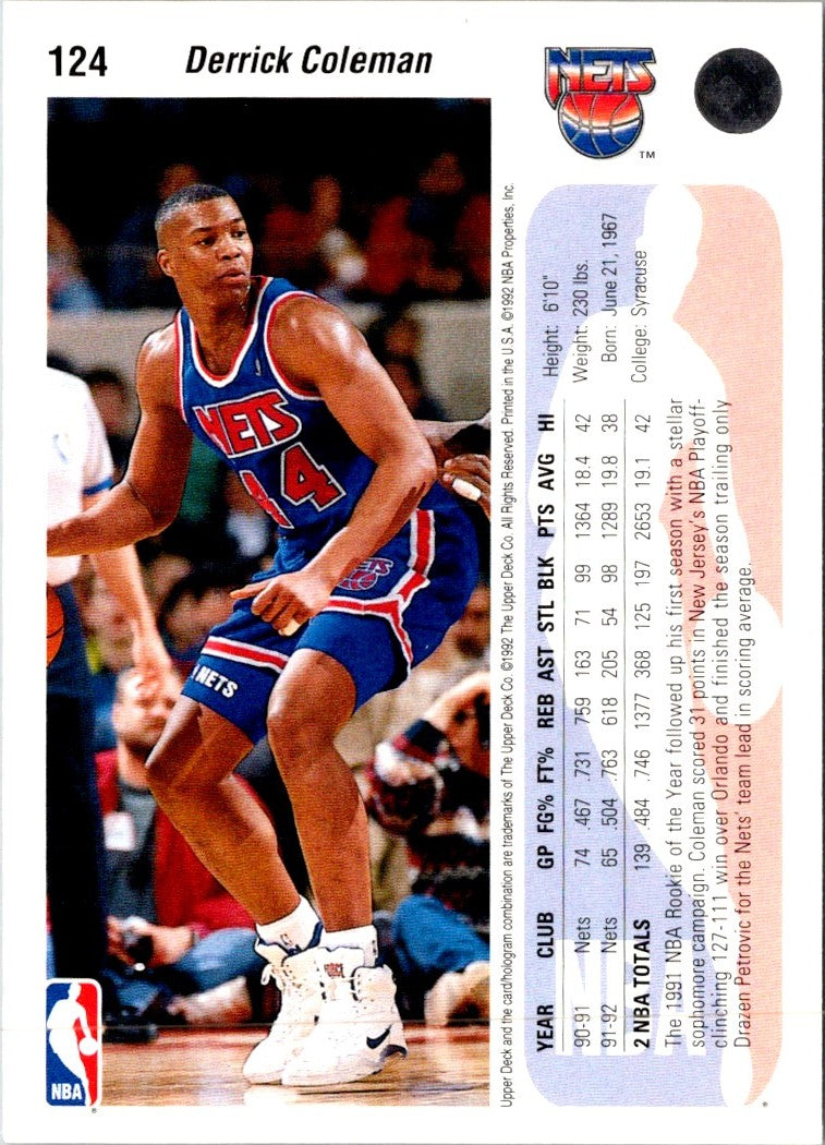 1992 Upper Deck Derrick Coleman
