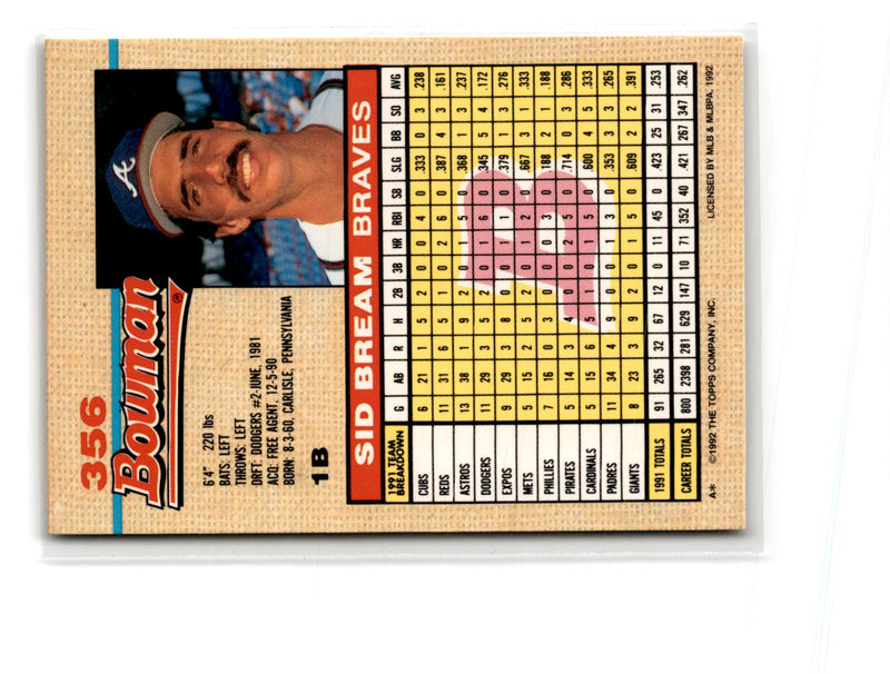 1992 Bowman Sid Bream