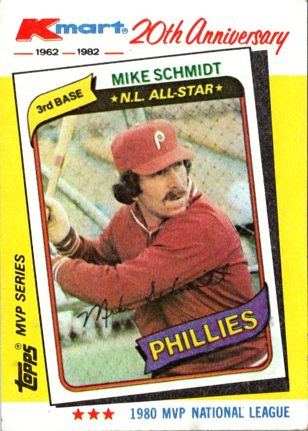 1982 Topps Kmart 20th Anniversary Mike Schmidt #39