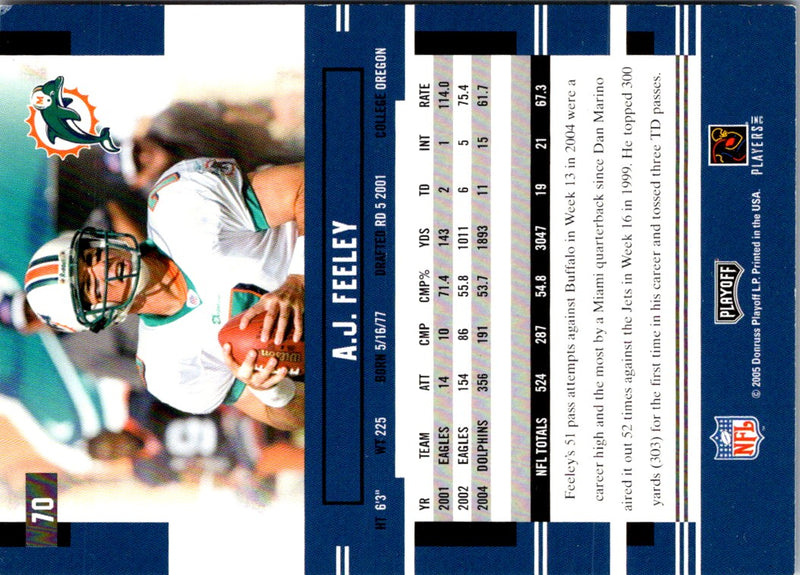 2005 Playoff Prestige A.J. Feeley