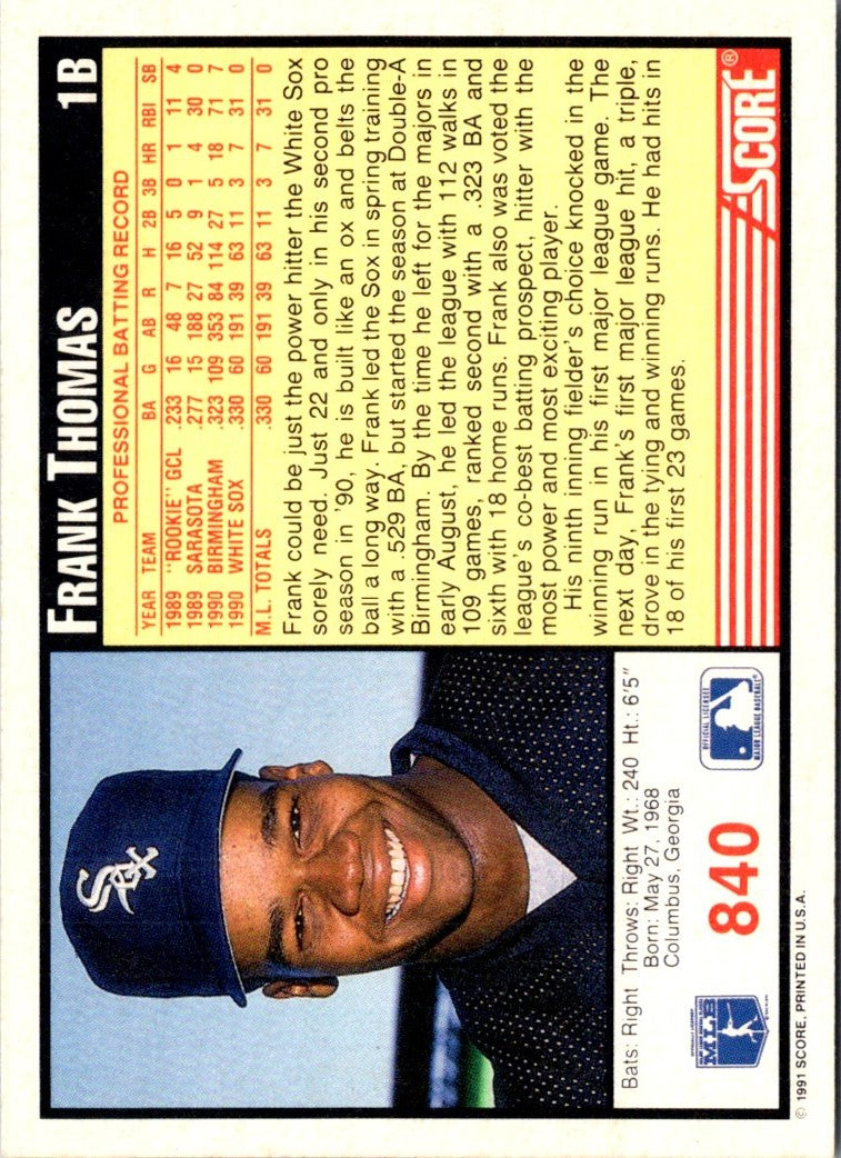 1991 Score Frank Thomas