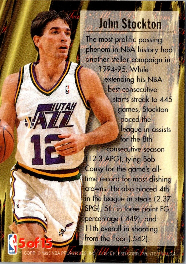 1995 Ultra All-NBA Gold Medallion John Stockton