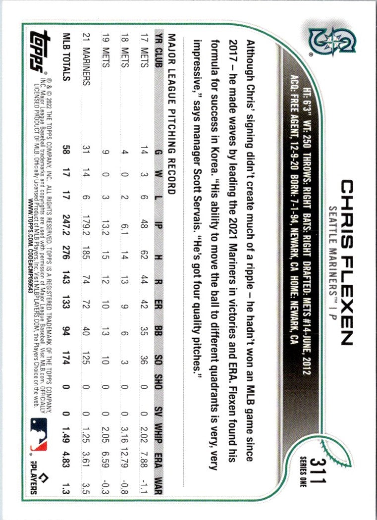 2022 Topps Chris Flexen