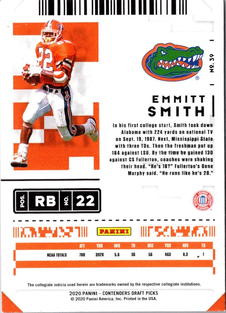 2020 Panini Contenders Draft Picks Ticket Emmitt Smith