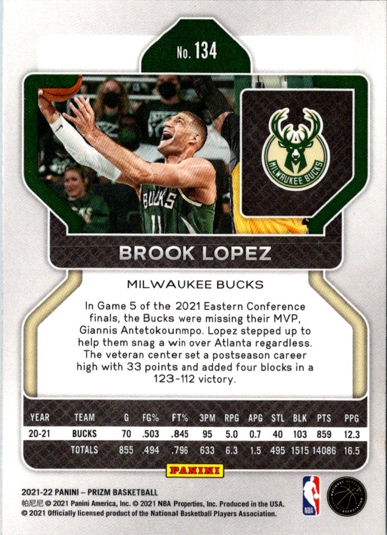 2021 Panini Prizm Blue Brook Lopez