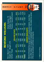 1992 Front Row Draft Picks Benford Williams #73