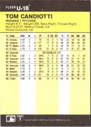1986 Fleer Update Tom Candiotti