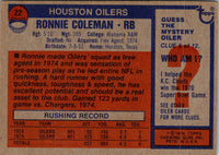 1976 Topps Ronnie Coleman #22 Rookie NR-MT
