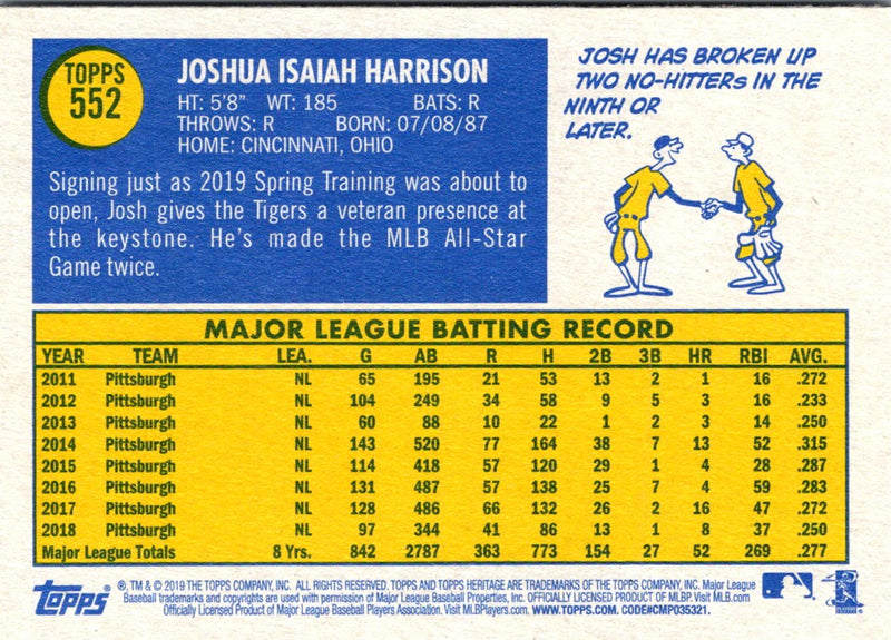 2019 Topps Heritage Josh Harrison